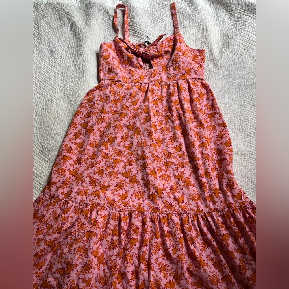 Topshop Floral Maxi with keyhole top